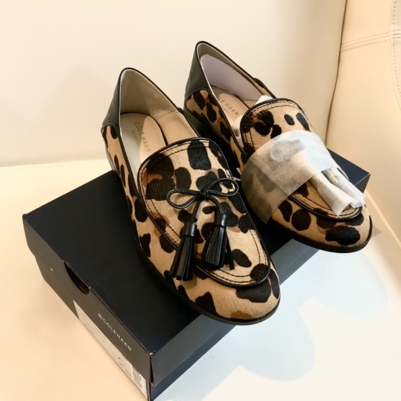 Cole Haan pinch tassel leopard loafer flat mules - Picture 8 of 16
